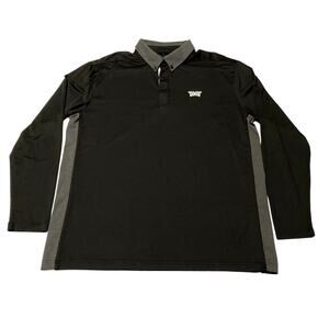 PXG Parsons Extreme Golf Long Sleeve Black Grey White Men's Golf Polo Shirt Sz L